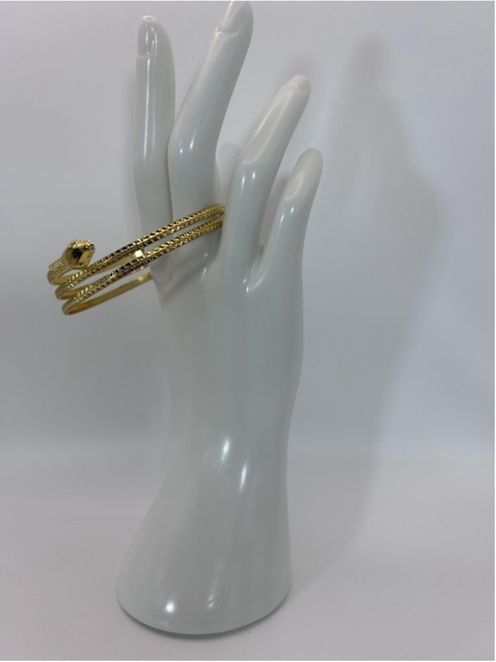 Unknown Jewelry - Bracelet Gold Tone Snake Wrap Bangle Textured Hook Womens Fashion Jewelry